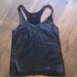 Theory matte black sequin tank top LIKE NEW